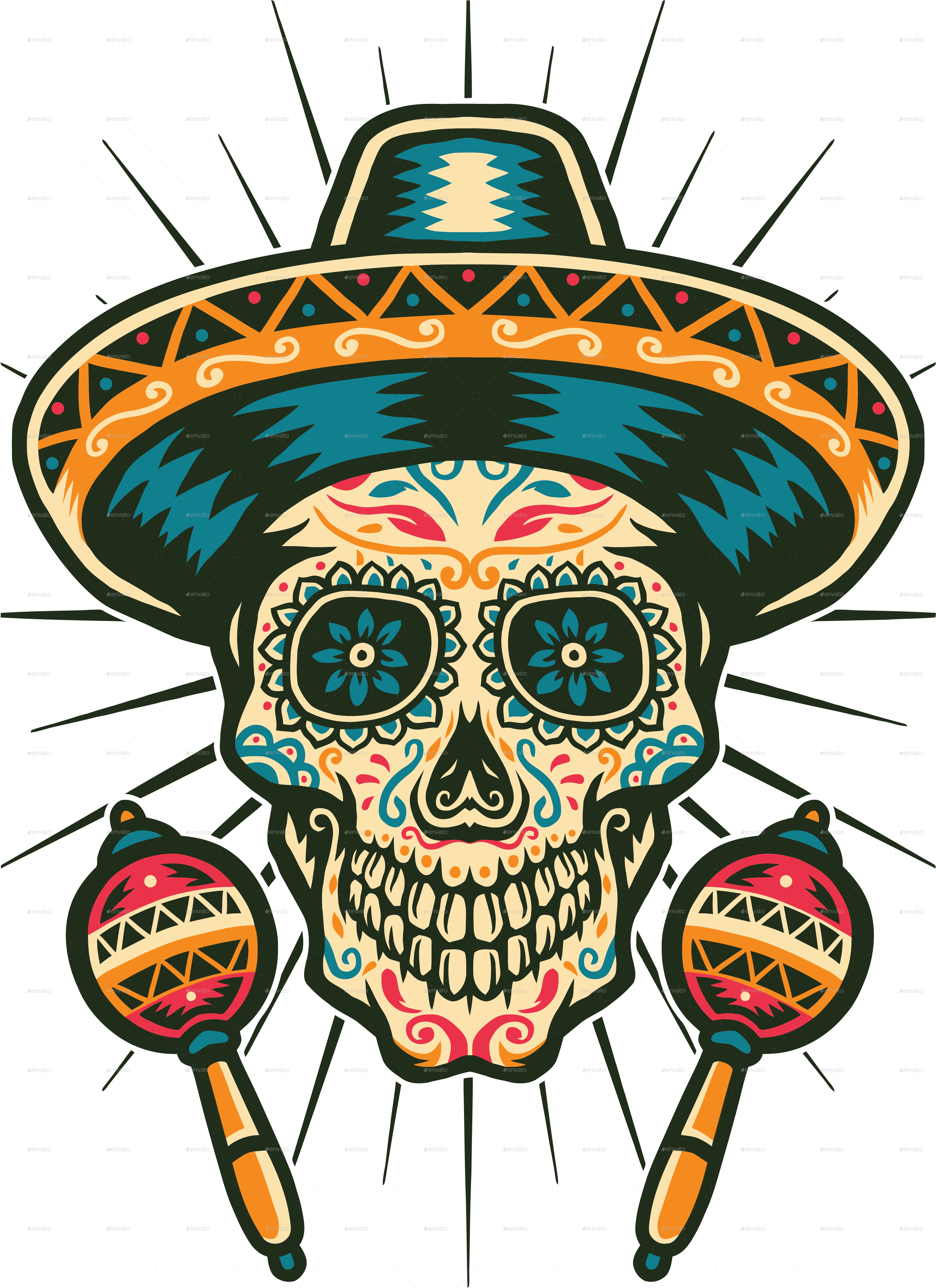 Mexican Sugar Skull, Vectors GraphicRiver